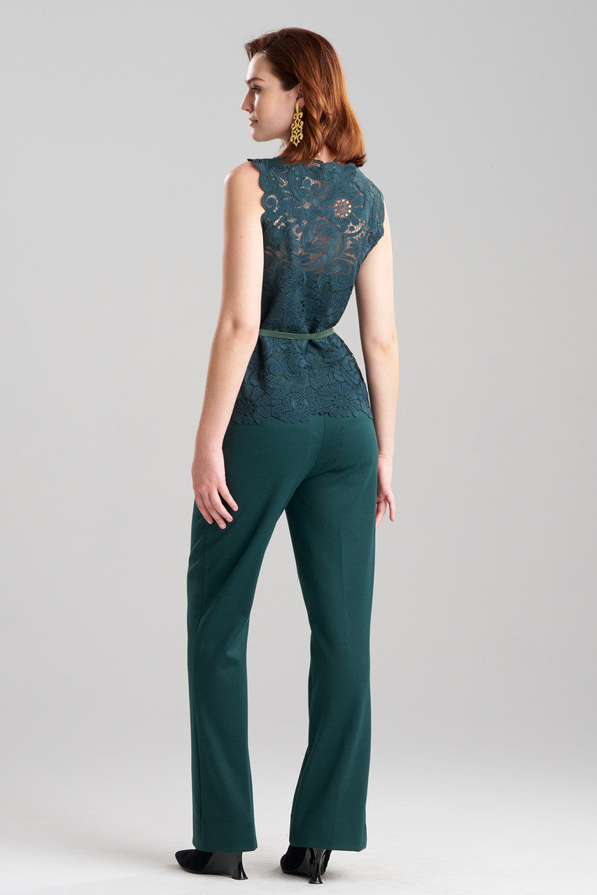 Buy Mantilla Lace Top in Bottle Green Online Bottle Green