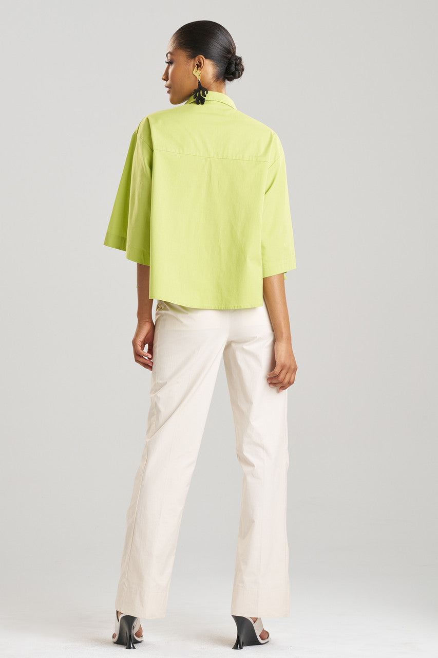 Buy Cotton Poplin Trapeze Shirt in Pear Online Pear