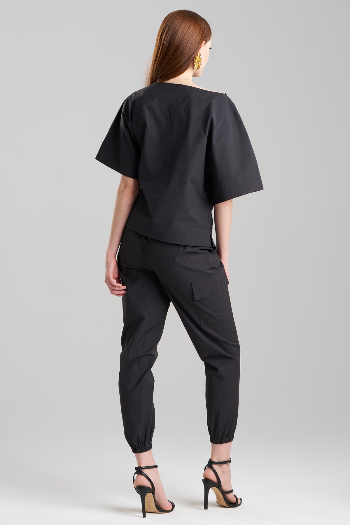 Buy Tech Cotton Taffeta Origami Top in Black Black
