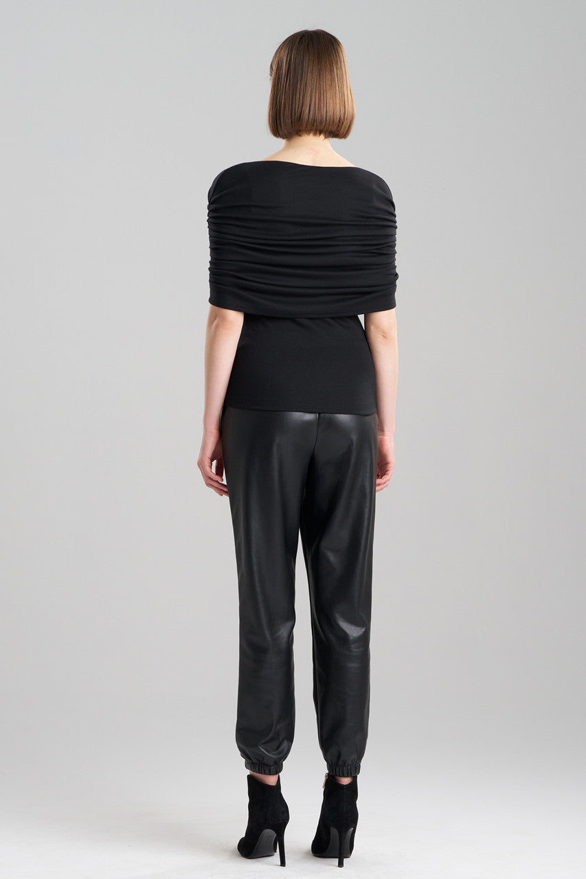 Buy Layering Jersey Rouched Top in Black Online Black