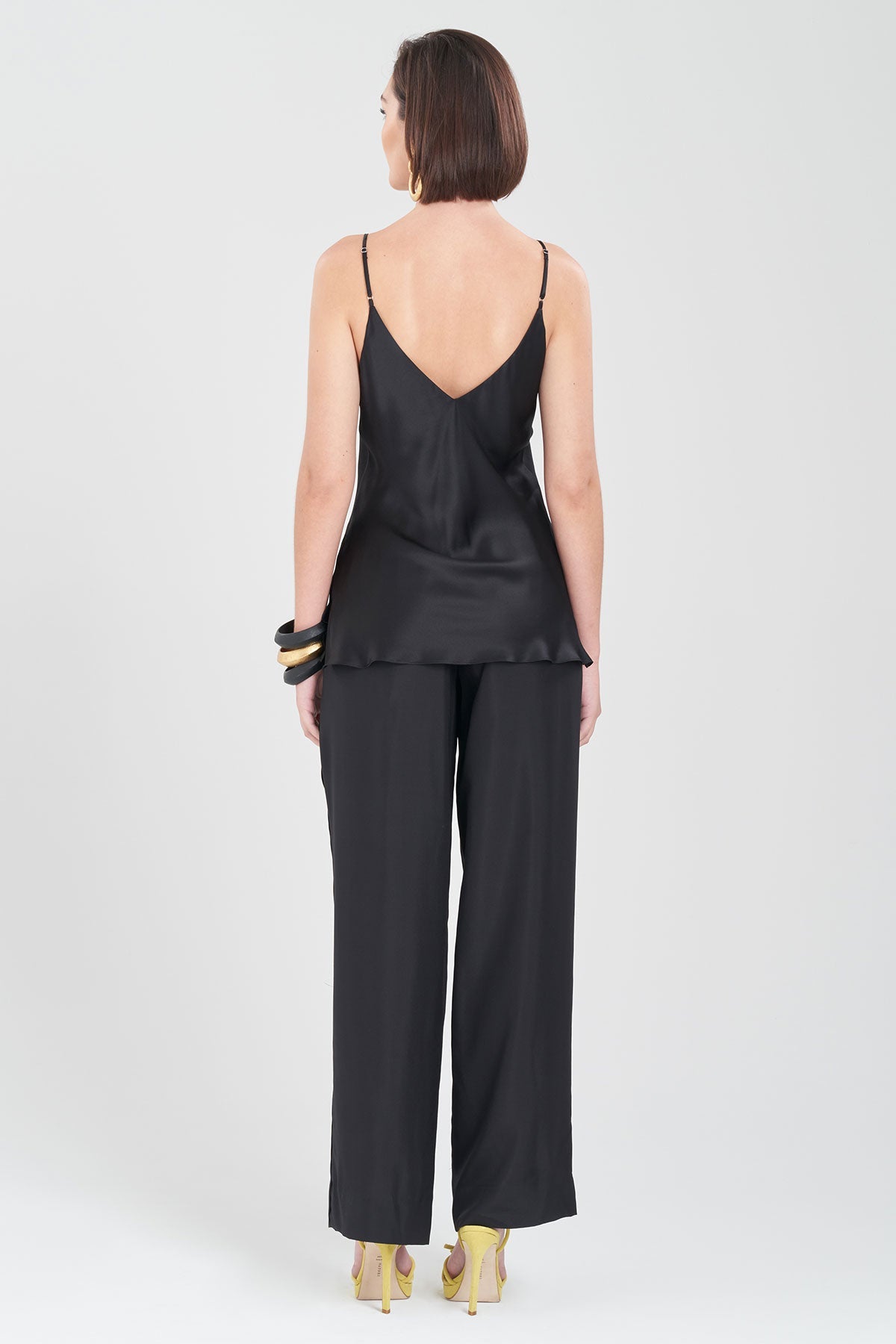 Key Essentials V-Neck Silk Cami Black