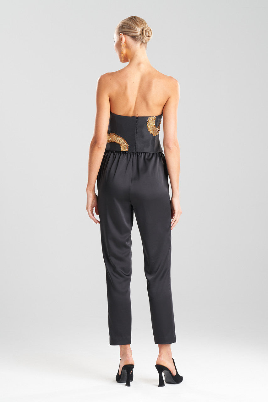 Buy Couture Dragon Embroidered Silk Bustier in Black Online Black