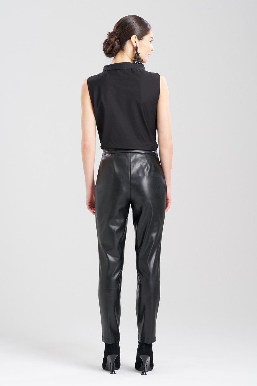 Buy Vegan Luxe Lambskin Ankle Pants in Black Online Black