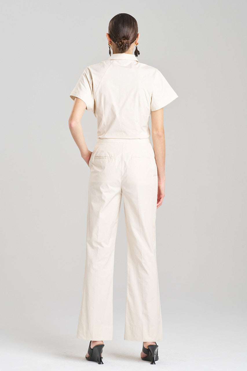 Buy Tech Cotton Taffeta Pants in Cream Online Cream
