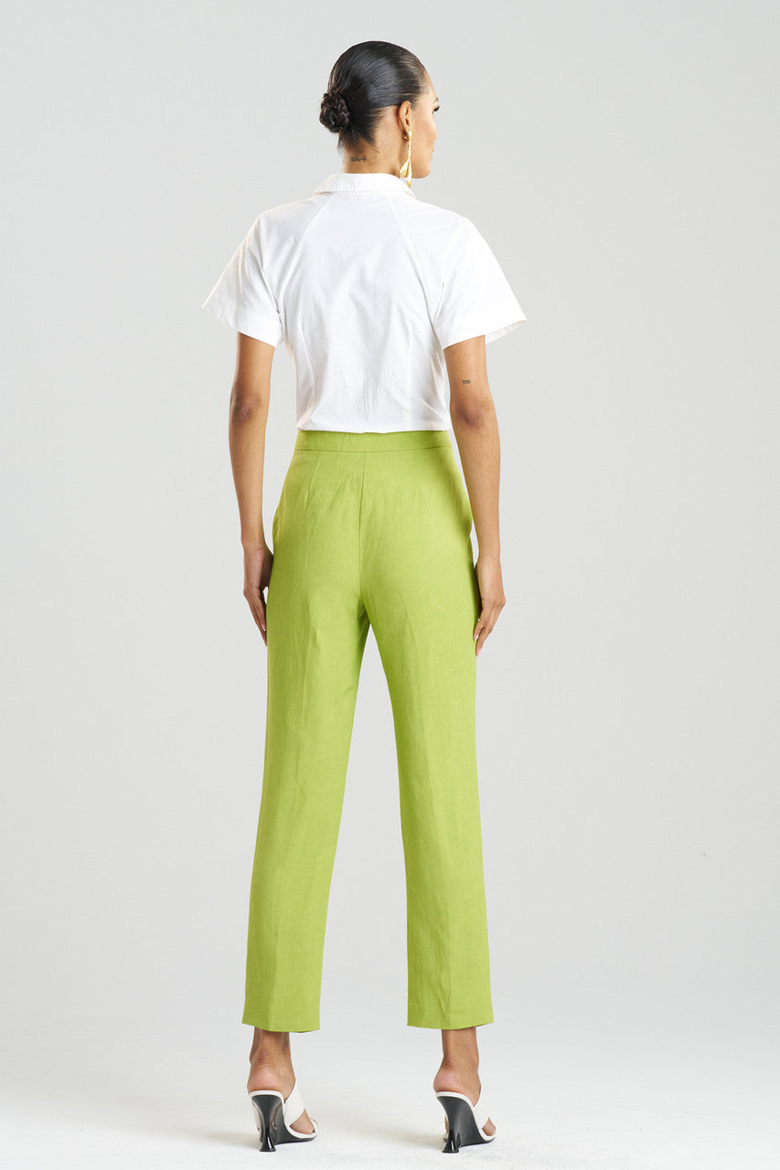 Buy Linen Slim Pants in Pear Online Pear
