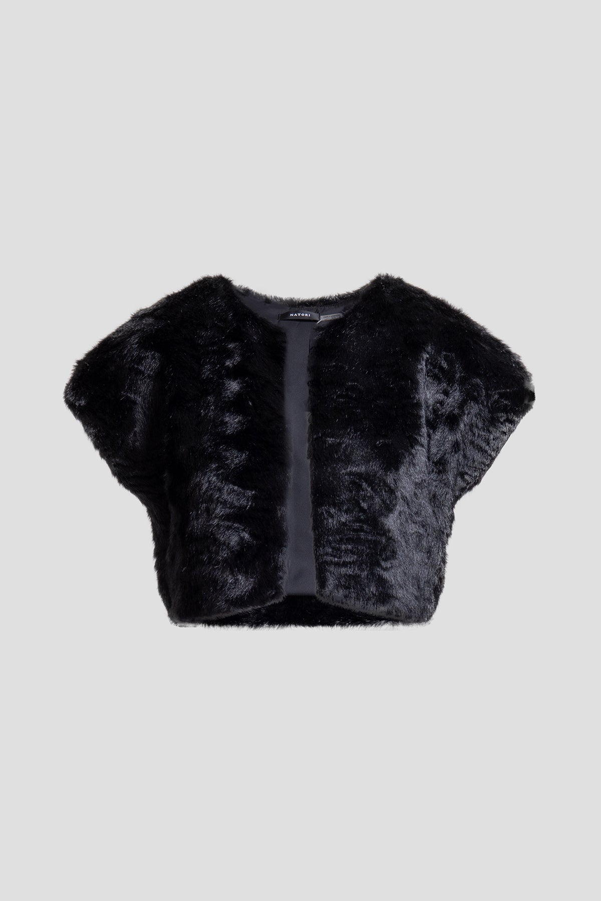 Astrakhan Faux Fur Bolero Black