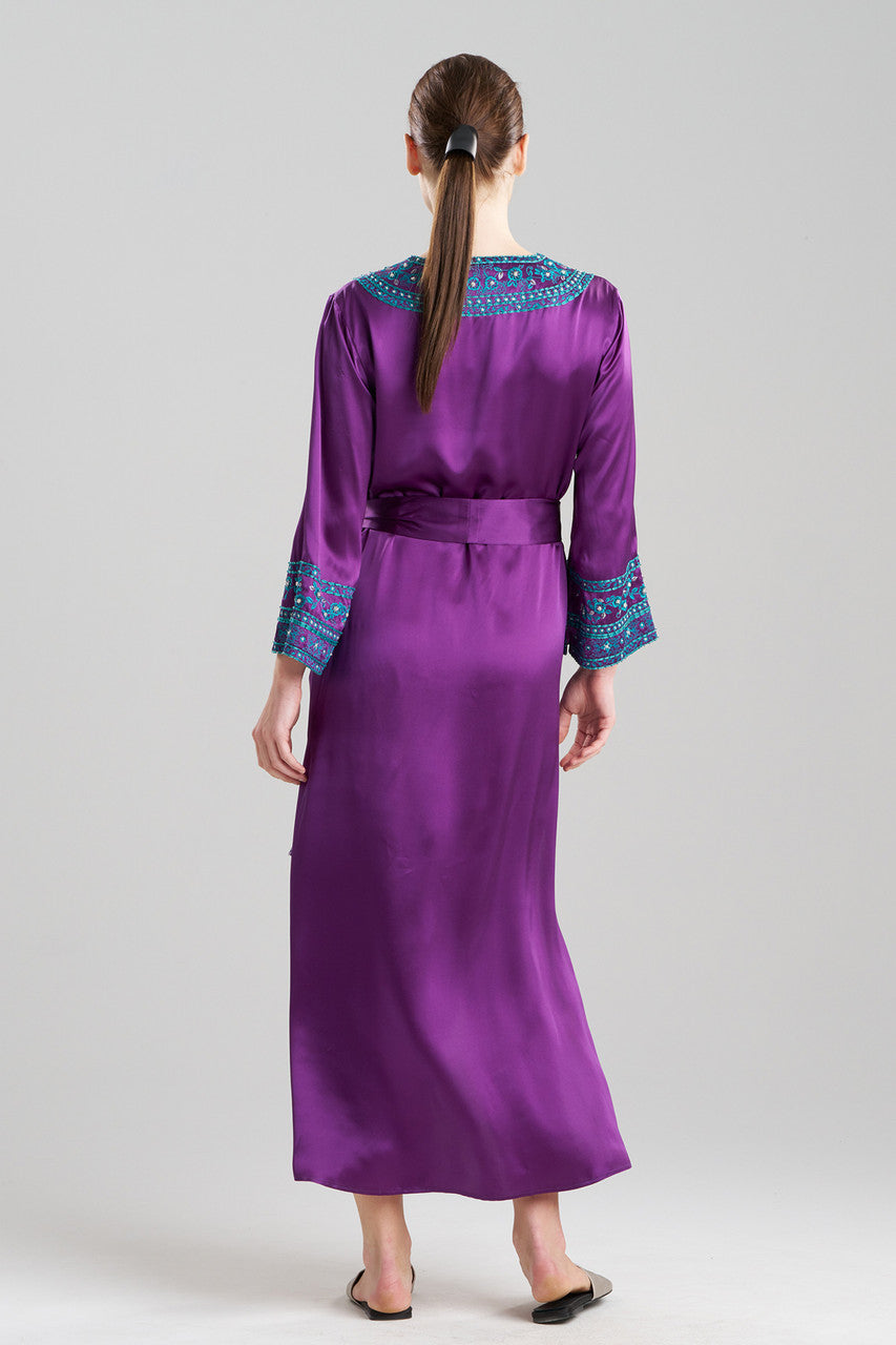 Buy Couture Ysobel Embroidered Silk Caftan in Imperial Purple Online Imperial Purple