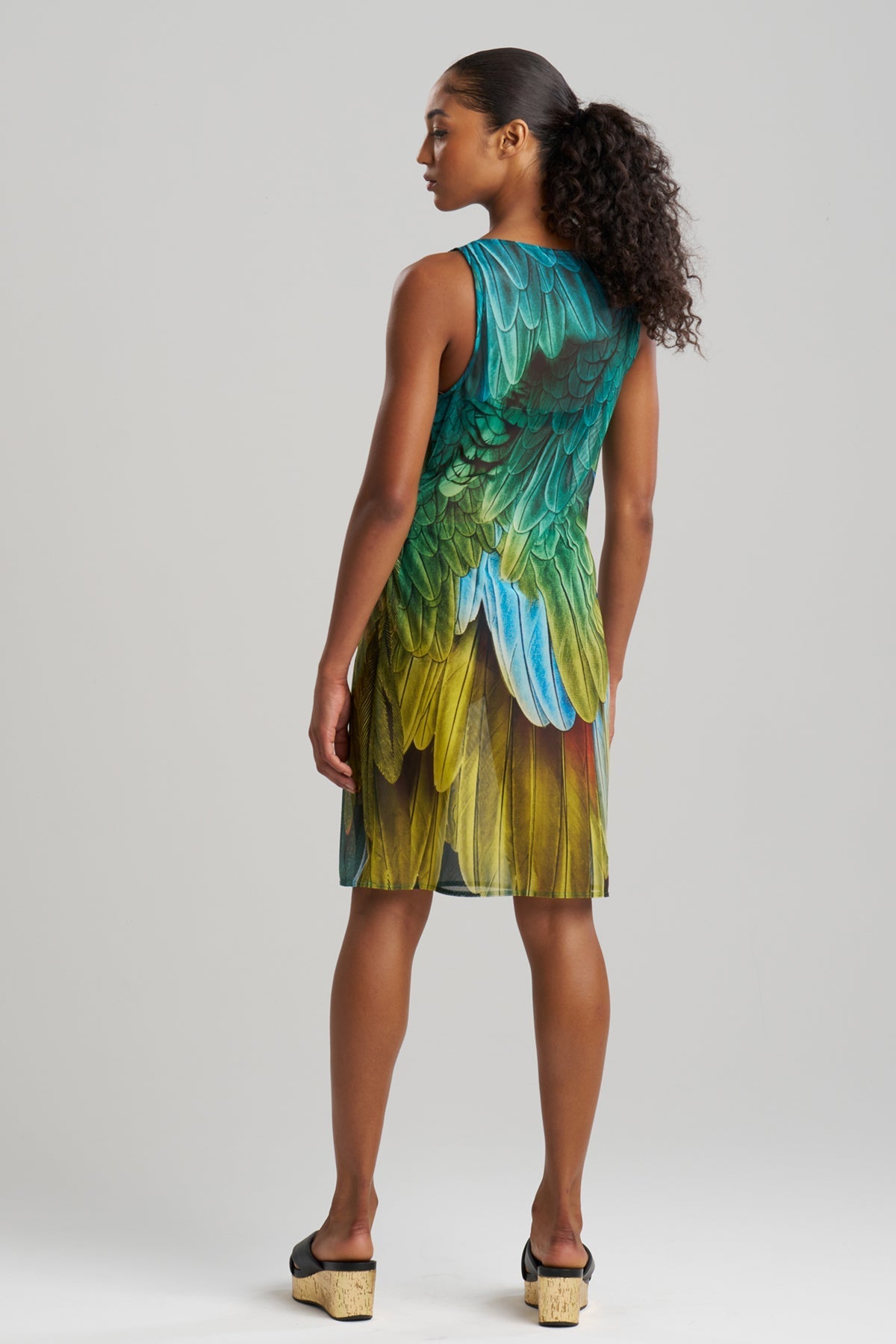 Paradise Printed Mesh Mini Dress Multi