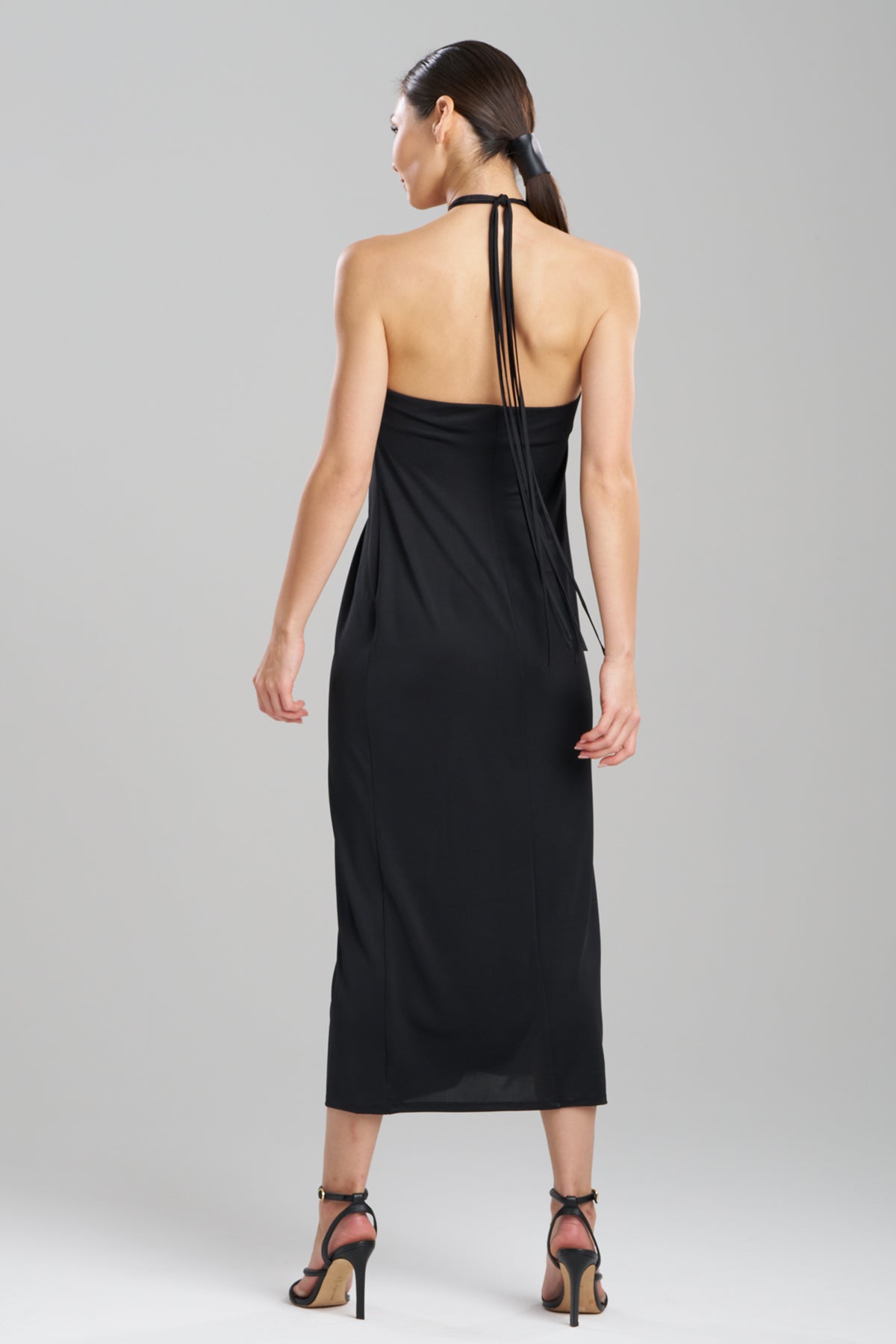 Solid Jersey Halter Dress Black