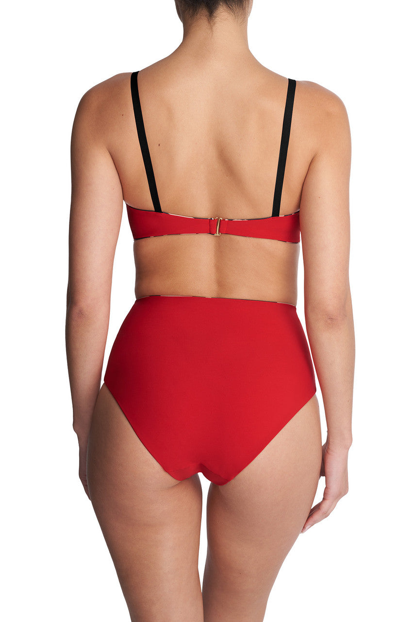 Buy Riviera Reversible High Rise Bikini Bottom in Camel Zebra/Poinsettia Online Camel Zebra/Poinsettia