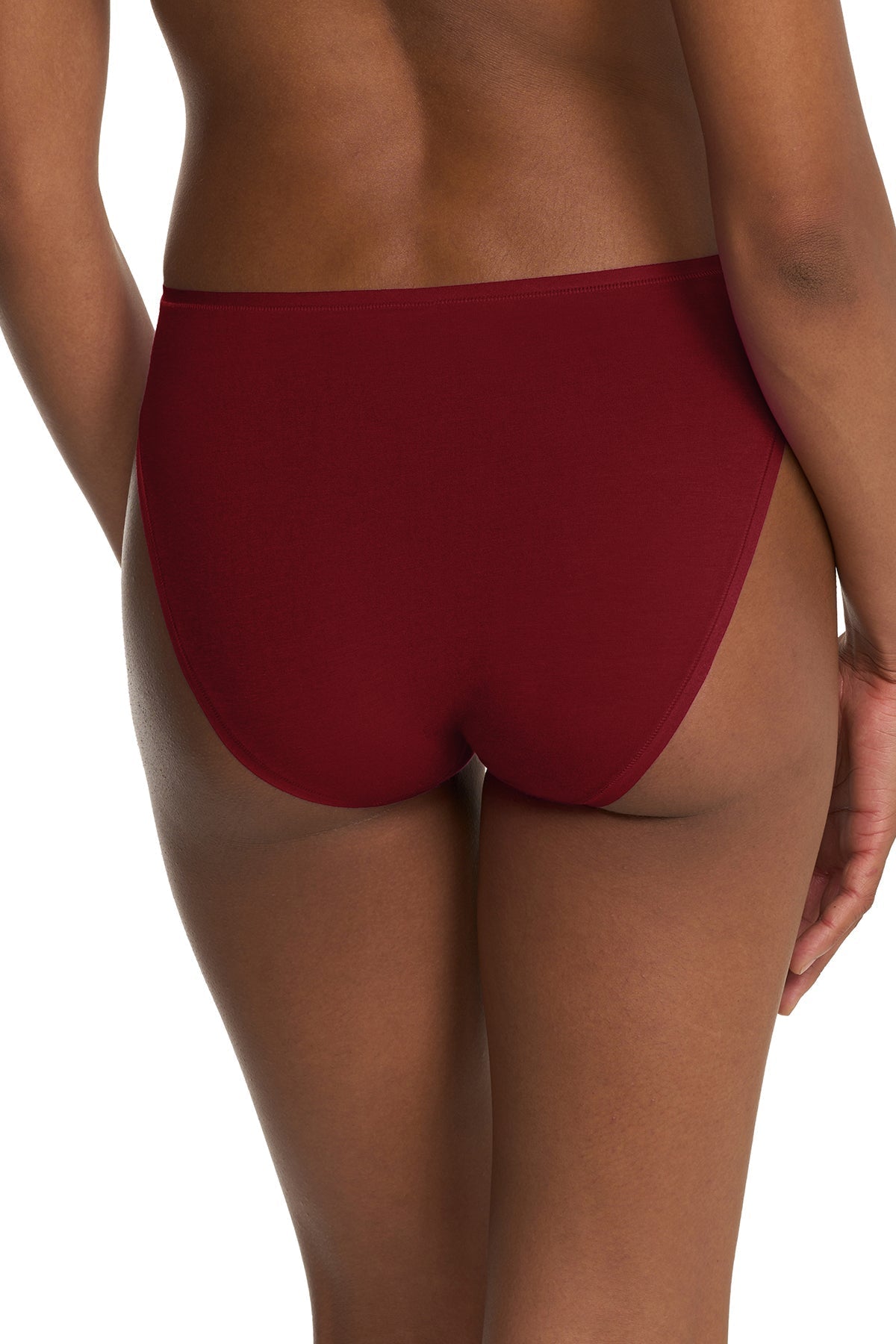 Bliss Bare Cotton High Cut Brief Dk Red