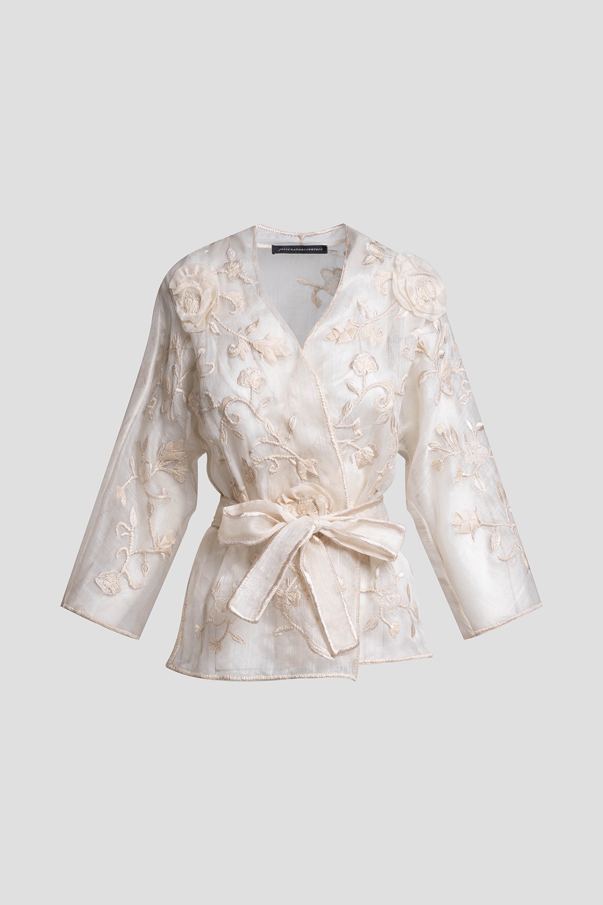Couture Piña Belted Jacket Natural