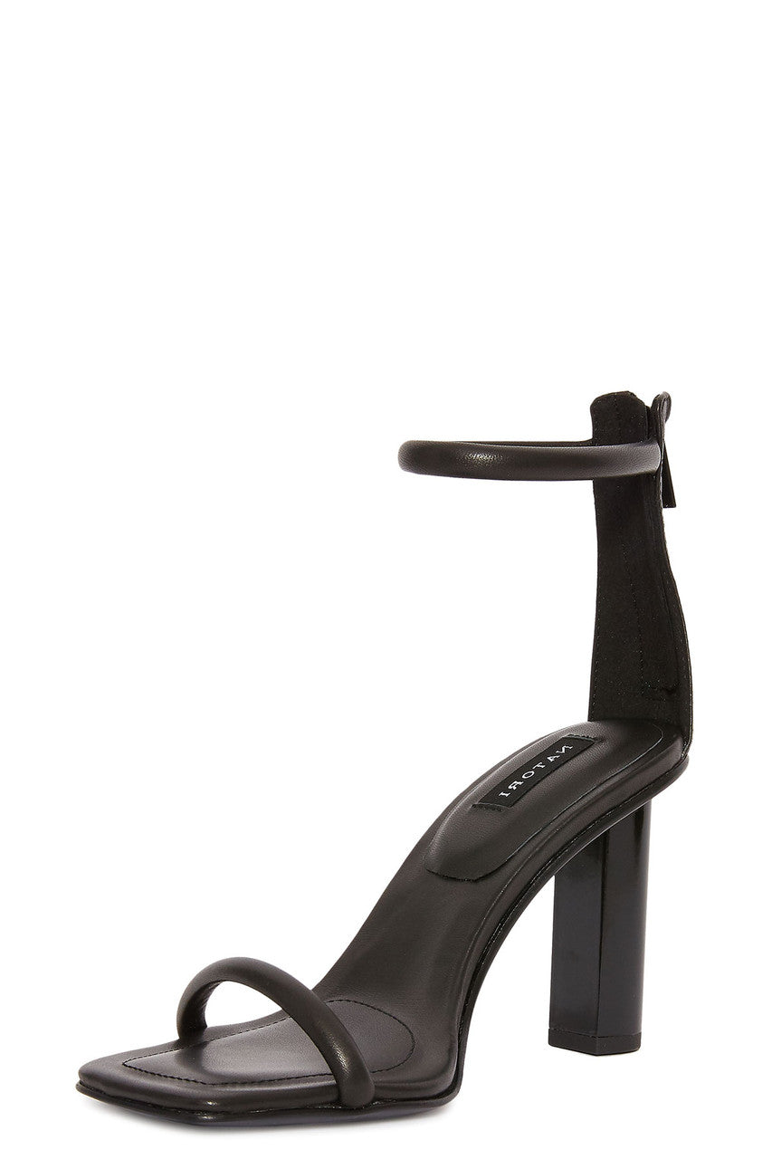 Buy Glow Nappa Leather Block Heel Sandal in Black Online Black