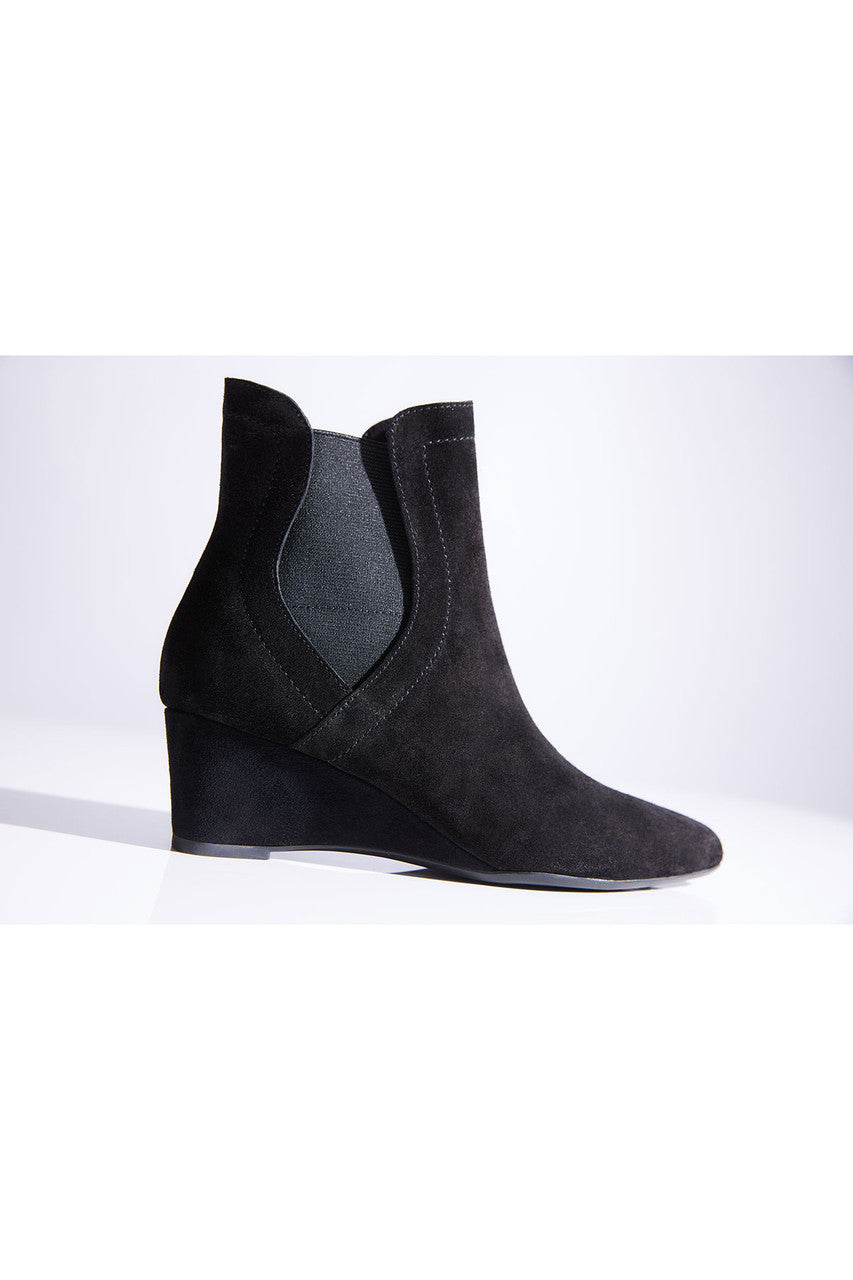 Buy Gaisha-Su Suede Wedge Bootie in Black Online Black