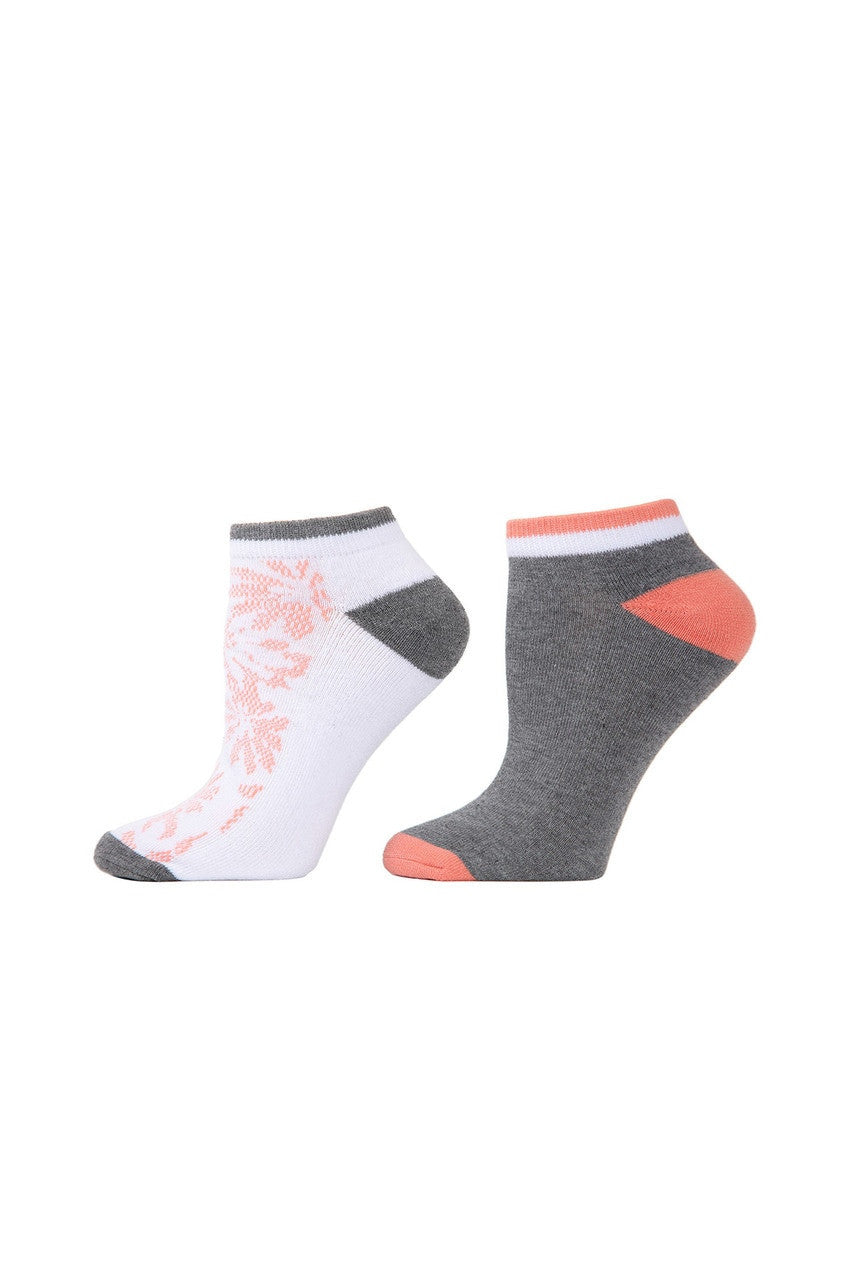 Buy Abstract Floral Socks - 2 Pair Pack in White/Peach Online White/Peach