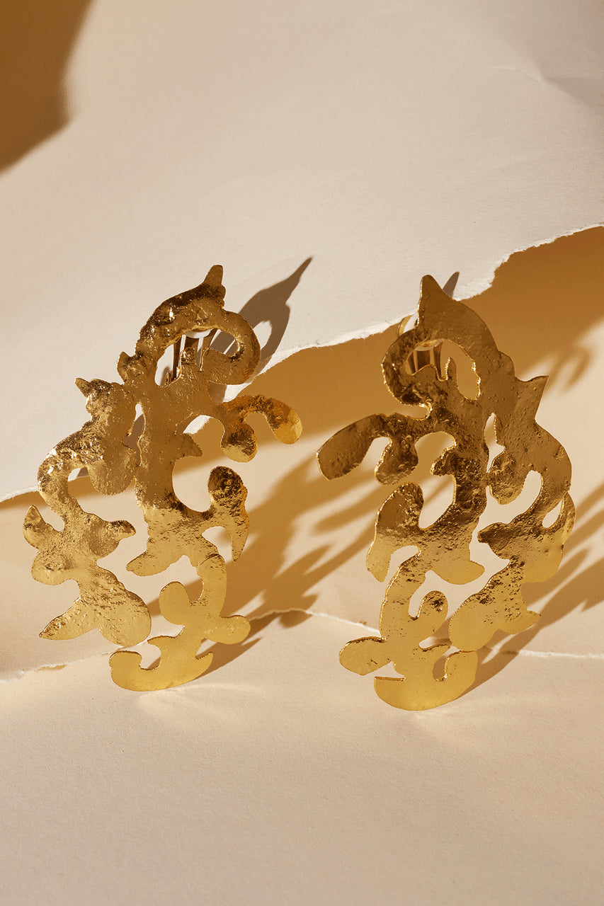 Buy Gold Plated Scroll Earrings in Gold Online Gold