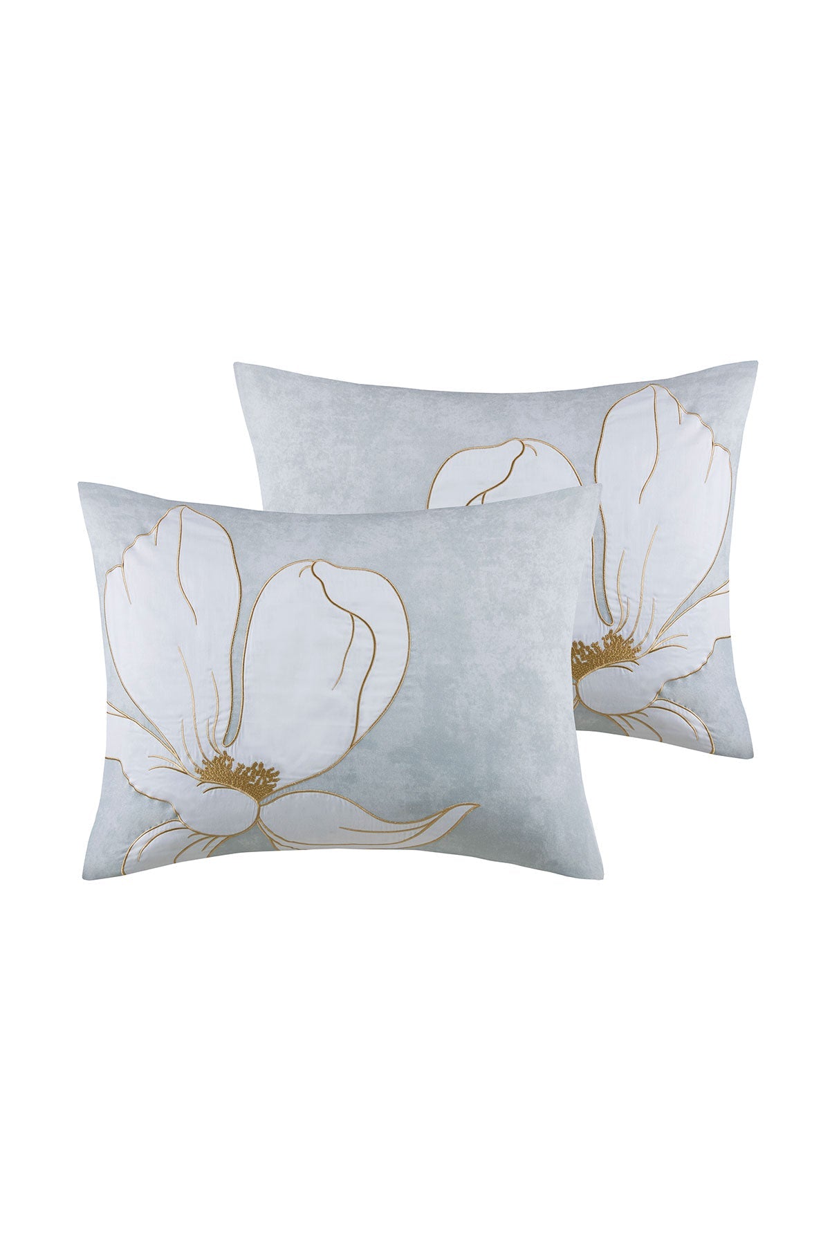 Dreamscape Embroidered 4 Piece Comforter Mini Set Dove Gray