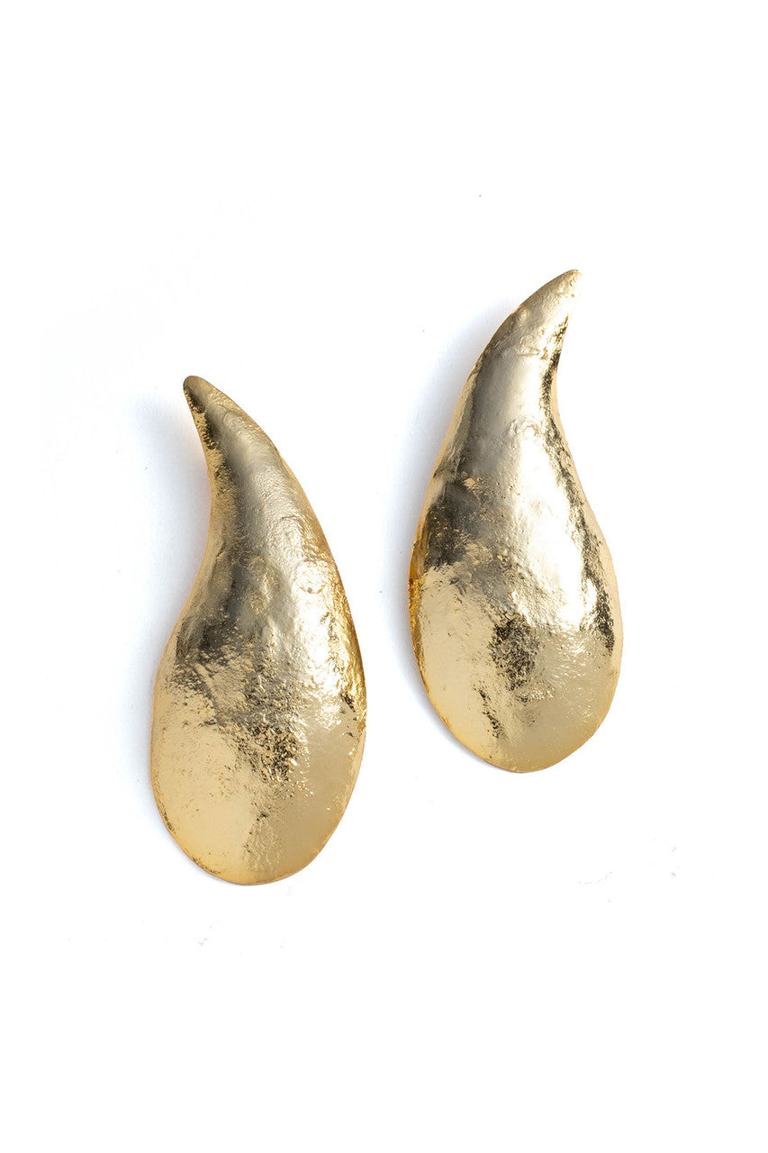 Buy Gold Plated Brass Teardrop Earrings in Gold Online Gold
