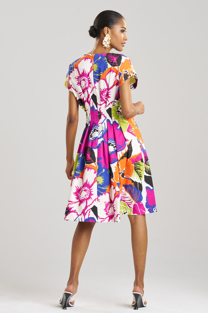 Buy Cote D'Azur Cotton Chino Fit & Flare Pleated Dress in Multi Online Multi