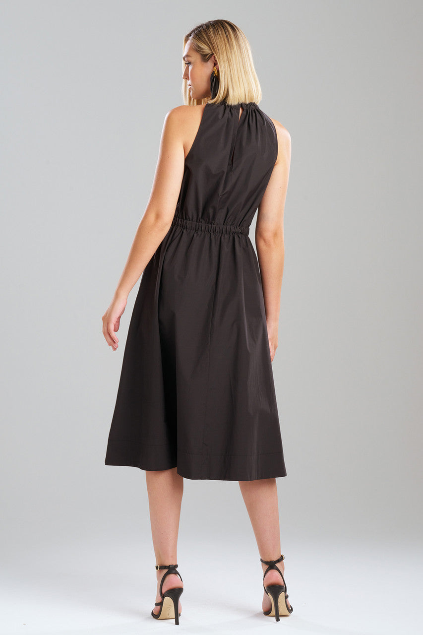 Buy Techno Poplin Dress in Black Online Black
