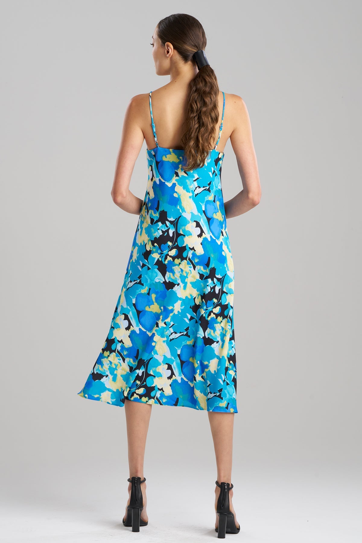 Bright Floral Slip Dress Blue