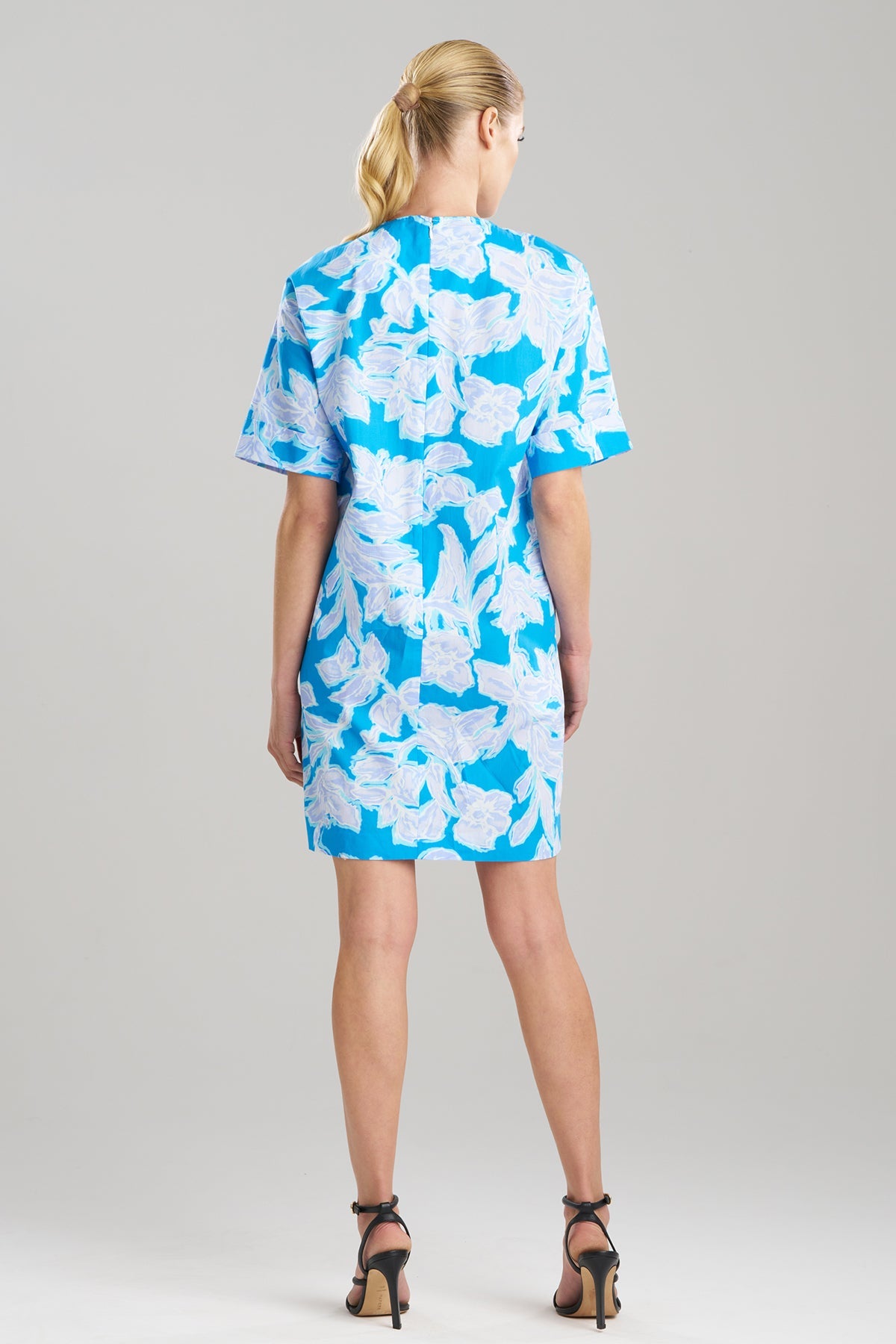 Misty Floral Cotton T-Shirt Dress Malibu Blue