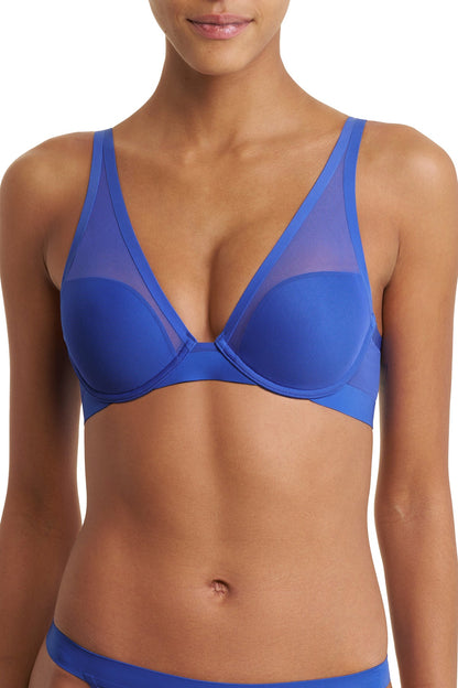 True Zen Plunge T-Shirt Bra Blue Flame