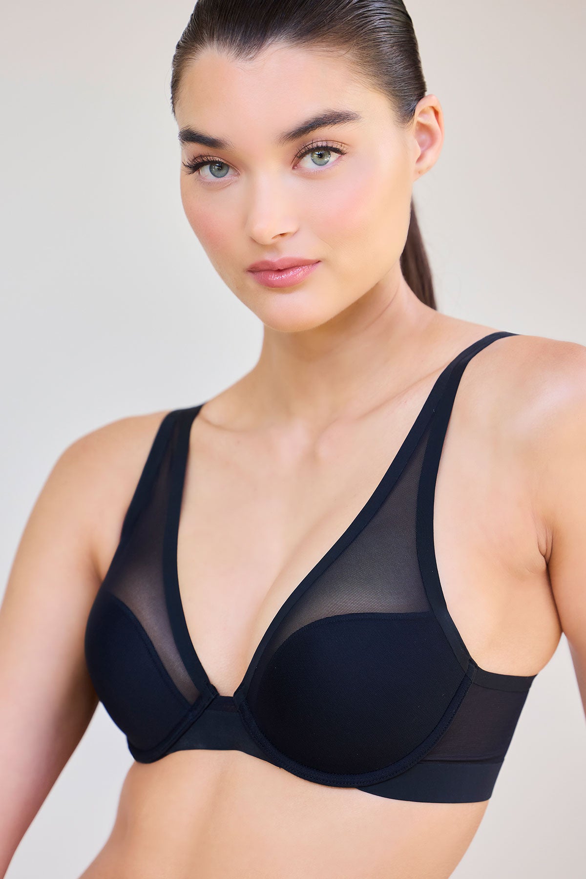 True Zen Plunge T-Shirt Bra Black