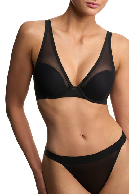 True Zen Plunge T-Shirt Bra Black