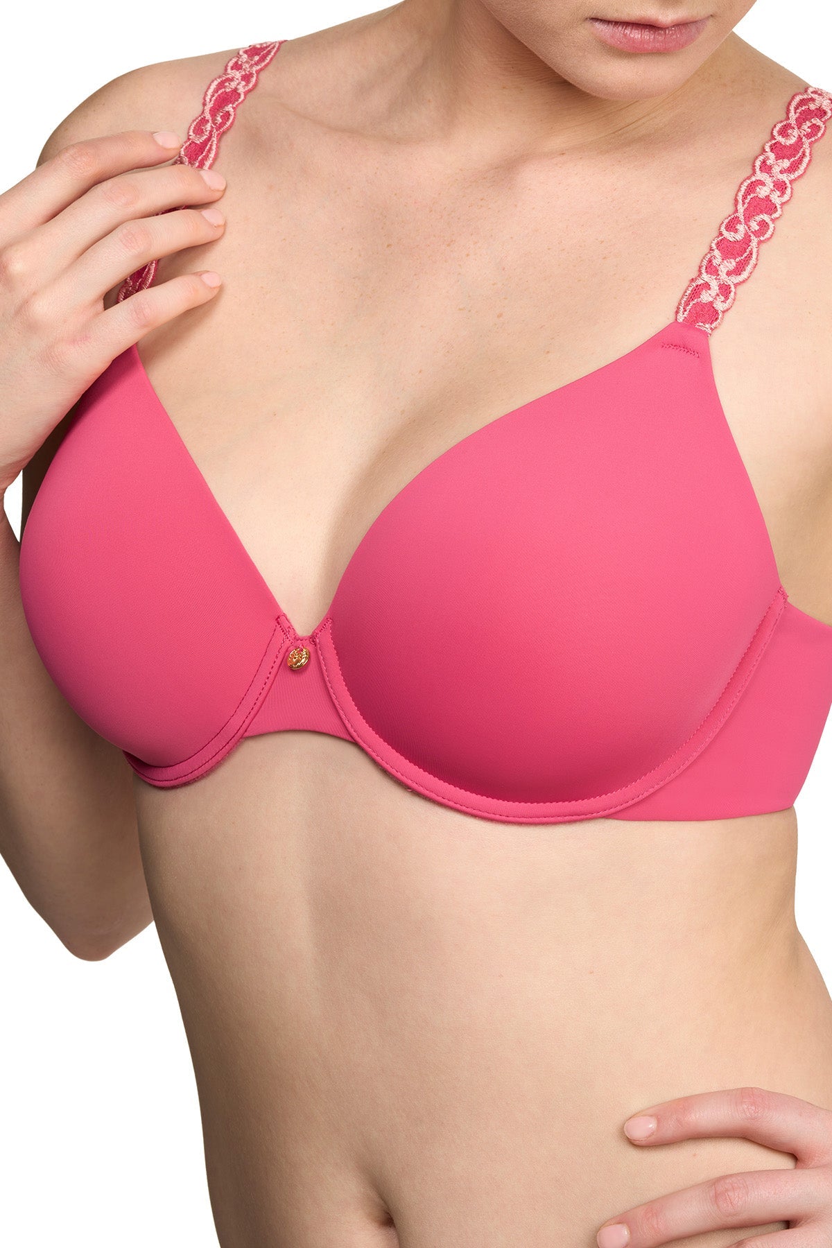 Pure Luxe Custom Coverage Contour Underwire Bra Vintage Cherry/Peach Blush