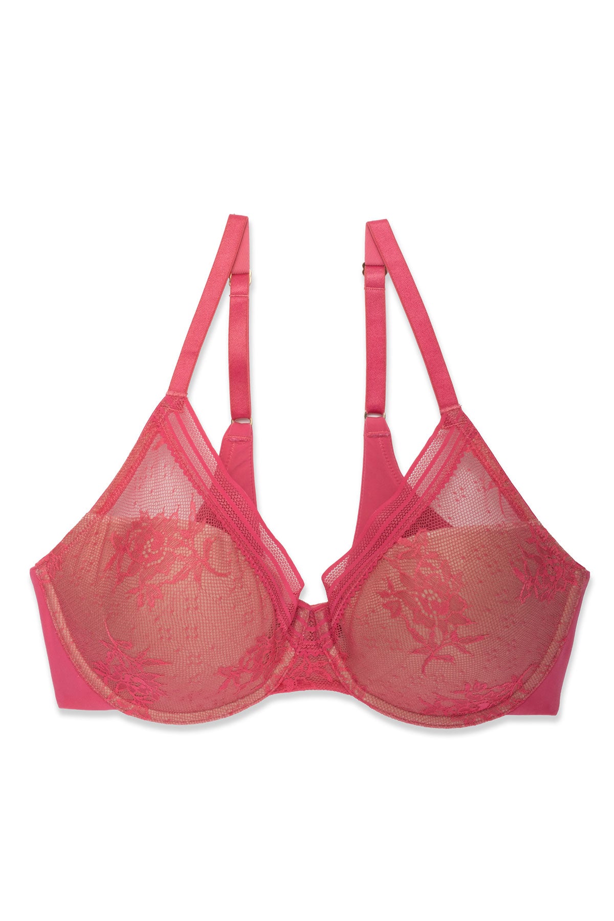 Love Lace Full Coverage Plunge T-Shirt Bra Vintage Cherry/Buff