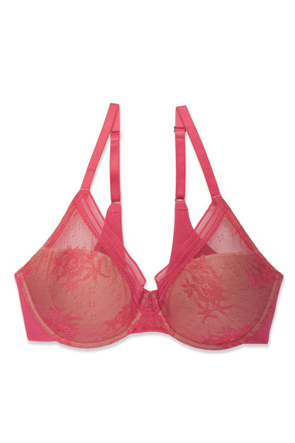Love Lace Full Coverage Plunge T-Shirt Bra Vintage Cherry/Buff