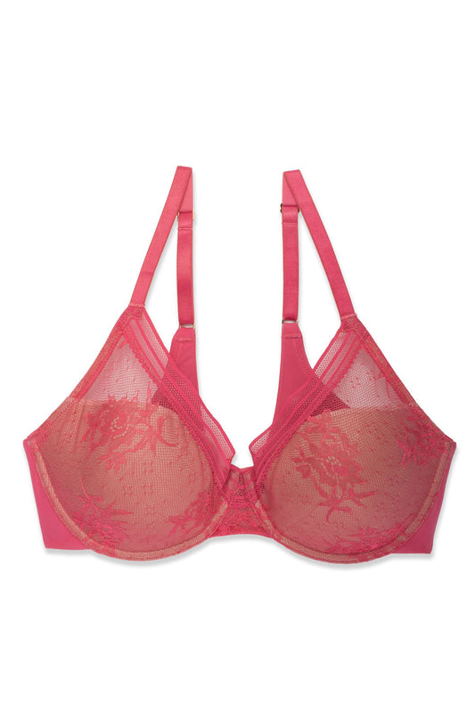 Love Lace Full Coverage Plunge T-Shirt Bra Vintage Cherry/Buff