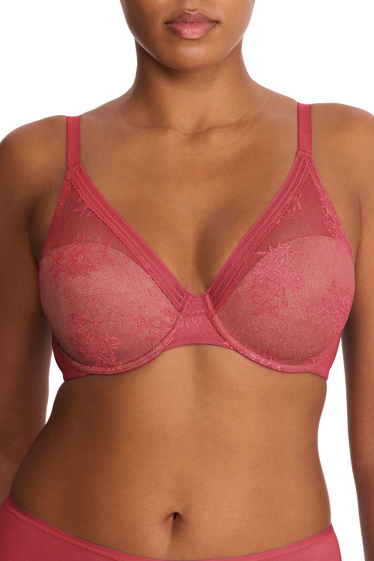 Love Lace Full Coverage Plunge T-Shirt Bra Vintage Cherry/Buff