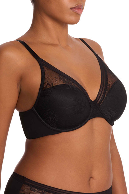 Love Lace Full Coverage Plunge T-Shirt Bra Black