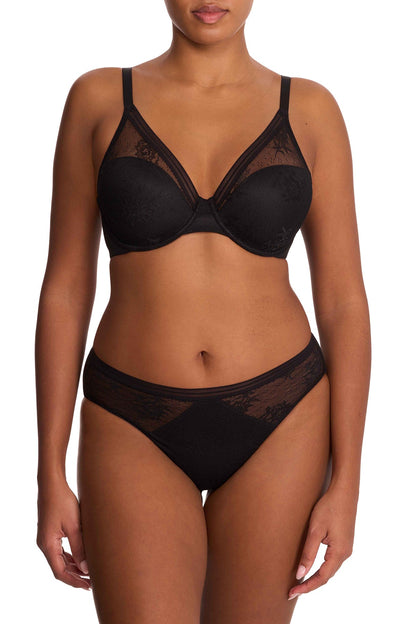 Love Lace Full Coverage Plunge T-Shirt Bra Black