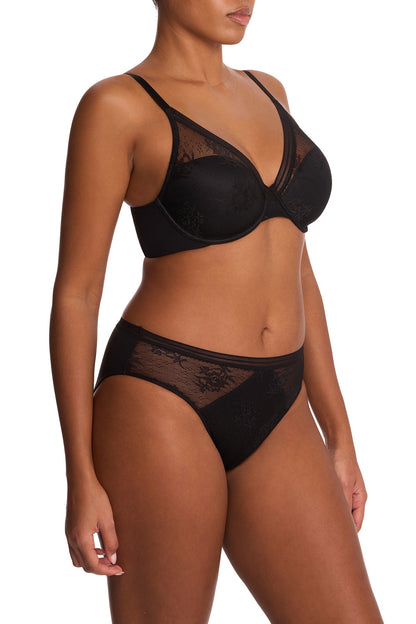 Love Lace Full Coverage Plunge T-Shirt Bra Black