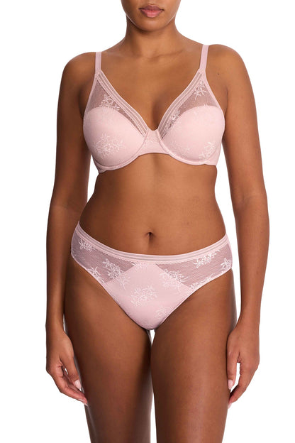 Love Lace Full Coverage Plunge T-Shirt Bra Pink Pearl/Warm White