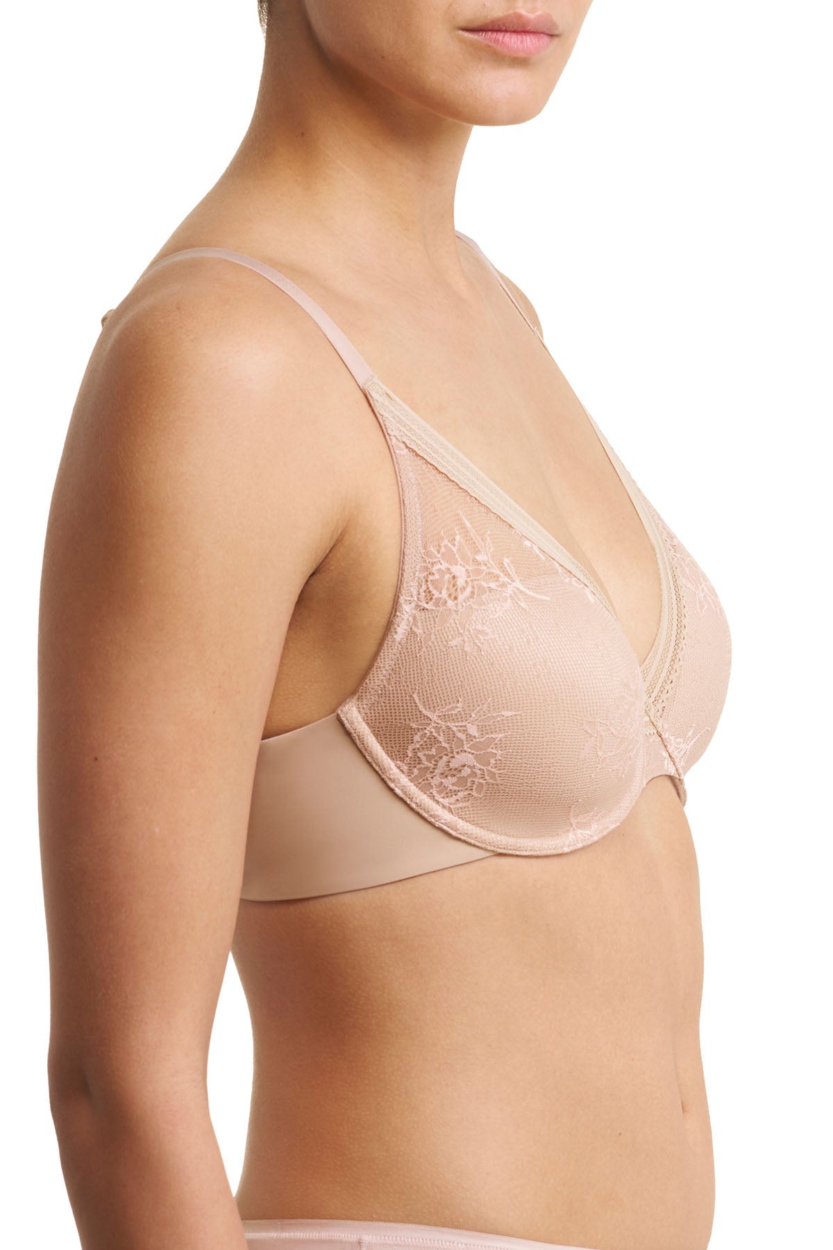 Love Lace Full Coverage Plunge T-Shirt Bra Café/Lt Mocha