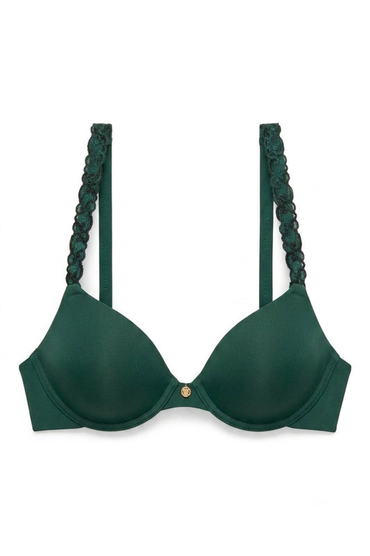 Pure Luxe Custom Coverage Contour Underwire Bra Midnight Jade/Black