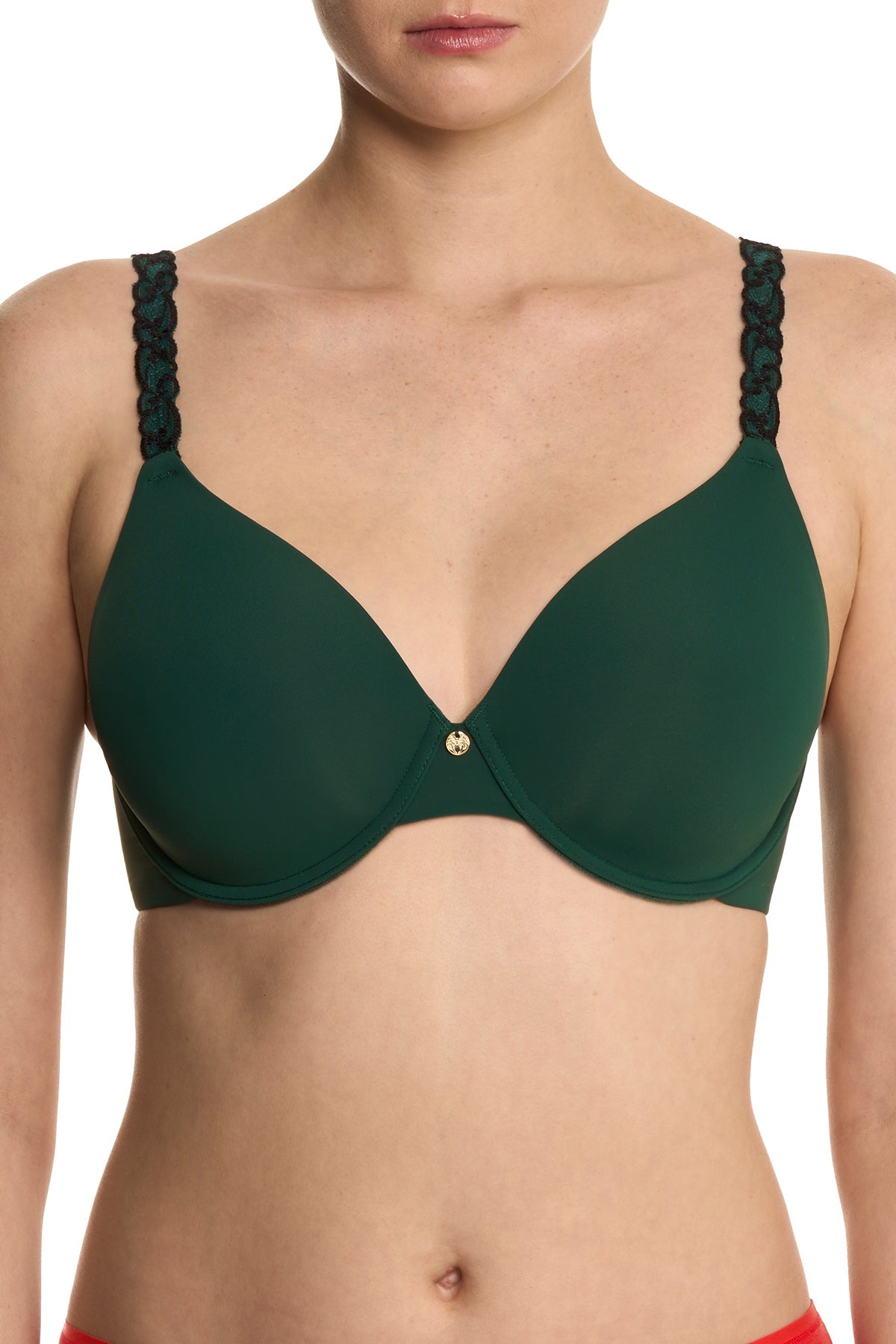 Pure Luxe Custom Coverage Contour Underwire Bra Midnight Jade/Black