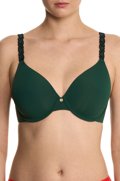 Pure Luxe Custom Coverage Contour Underwire Bra Midnight Jade/Black