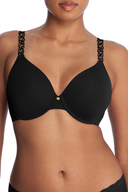 Pure Luxe Custom Coverage Contour Underwire Bra Black/Buff