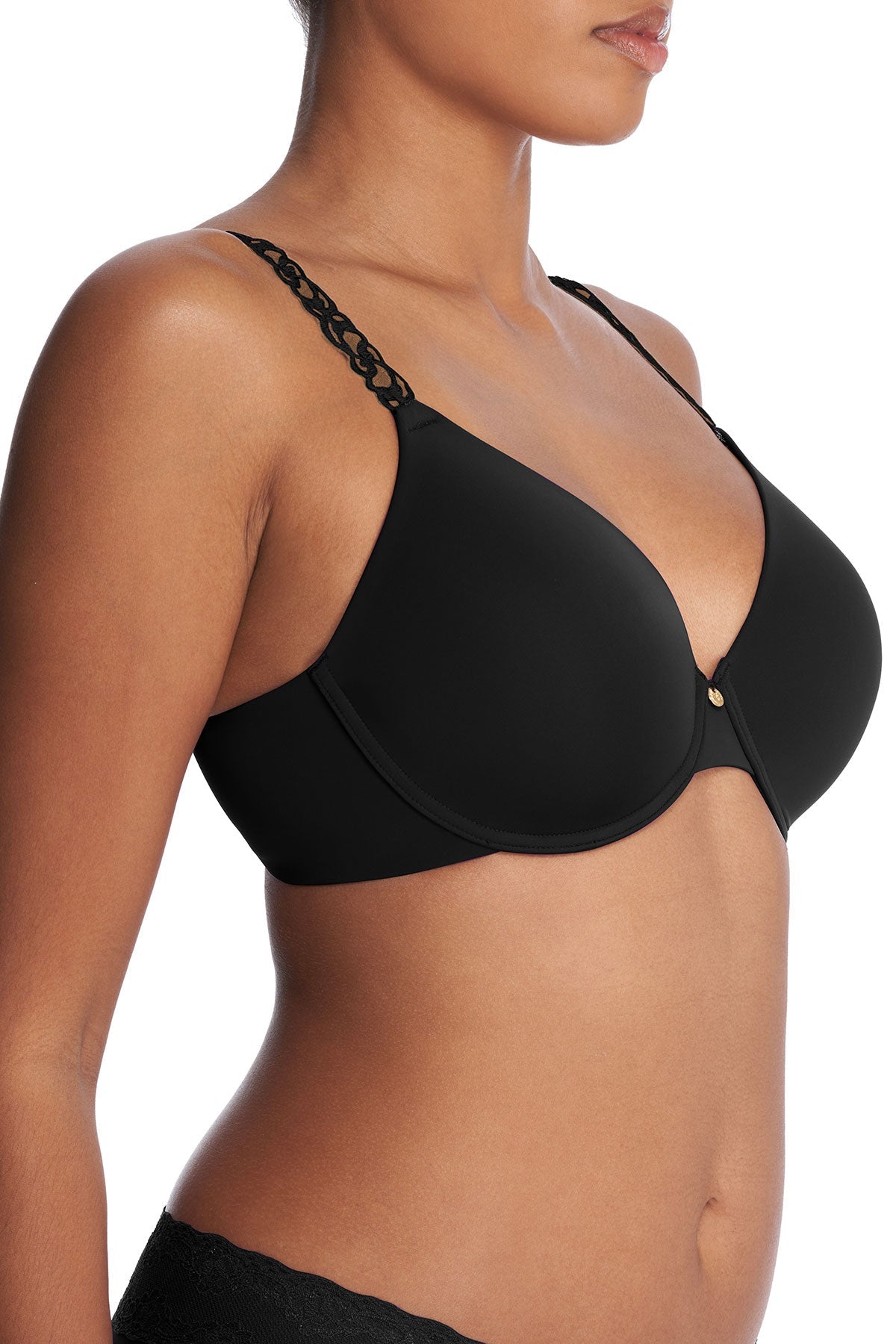 Pure Luxe Custom Coverage Contour Underwire Bra Black/Buff