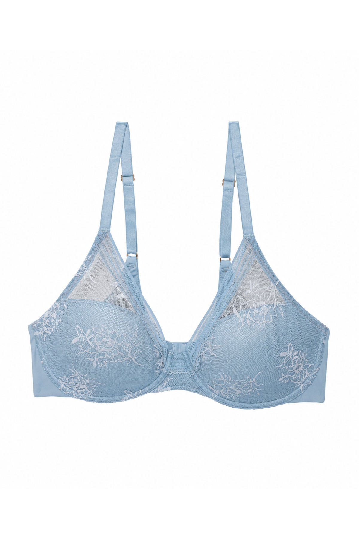 Love Lace Full Coverage Plunge T-Shirt Bra Succulent/Sky Green