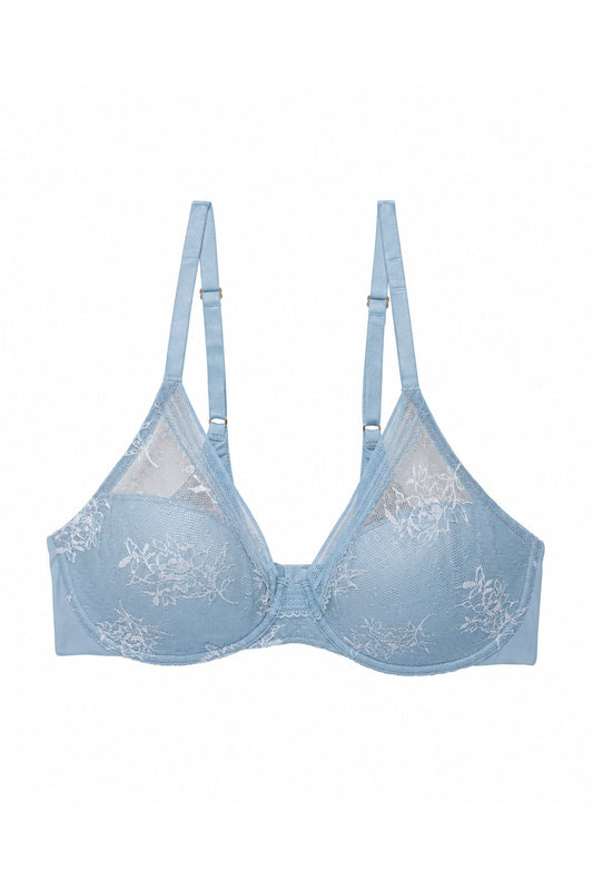 Love Lace Full Coverage Plunge T-Shirt Bra Succulent/Sky Green