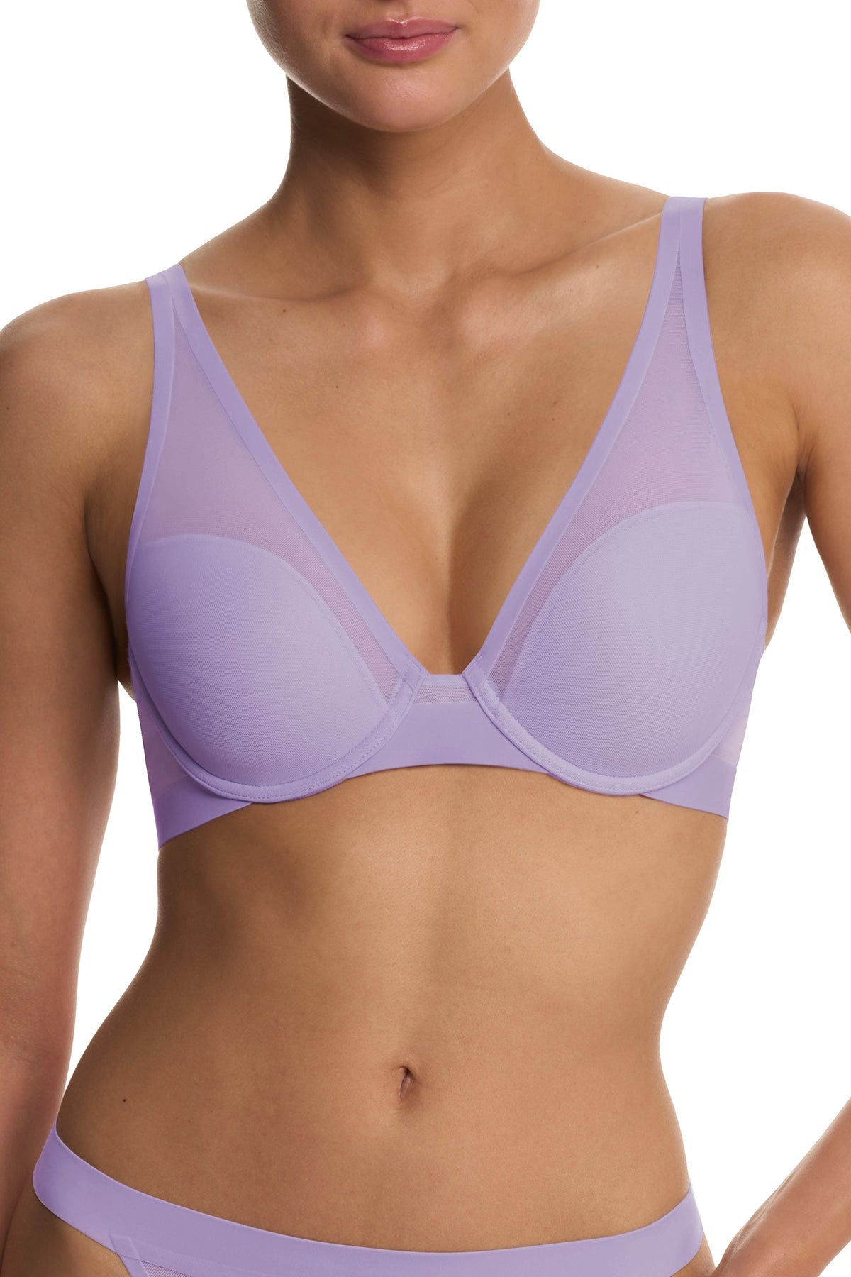 True Zen Plunge T-Shirt Bra Purple Pearl