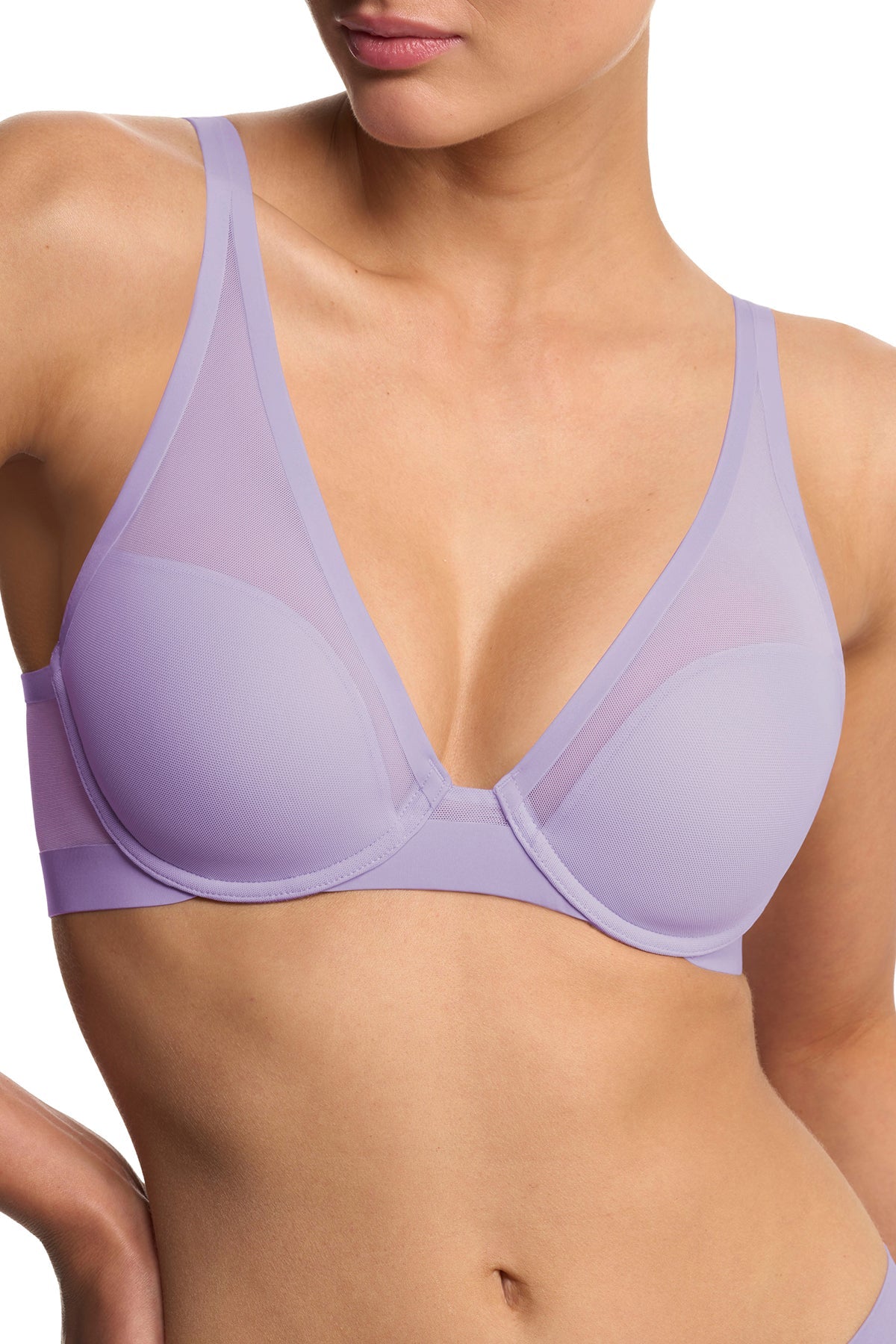 True Zen Plunge T-Shirt Bra Purple Pearl