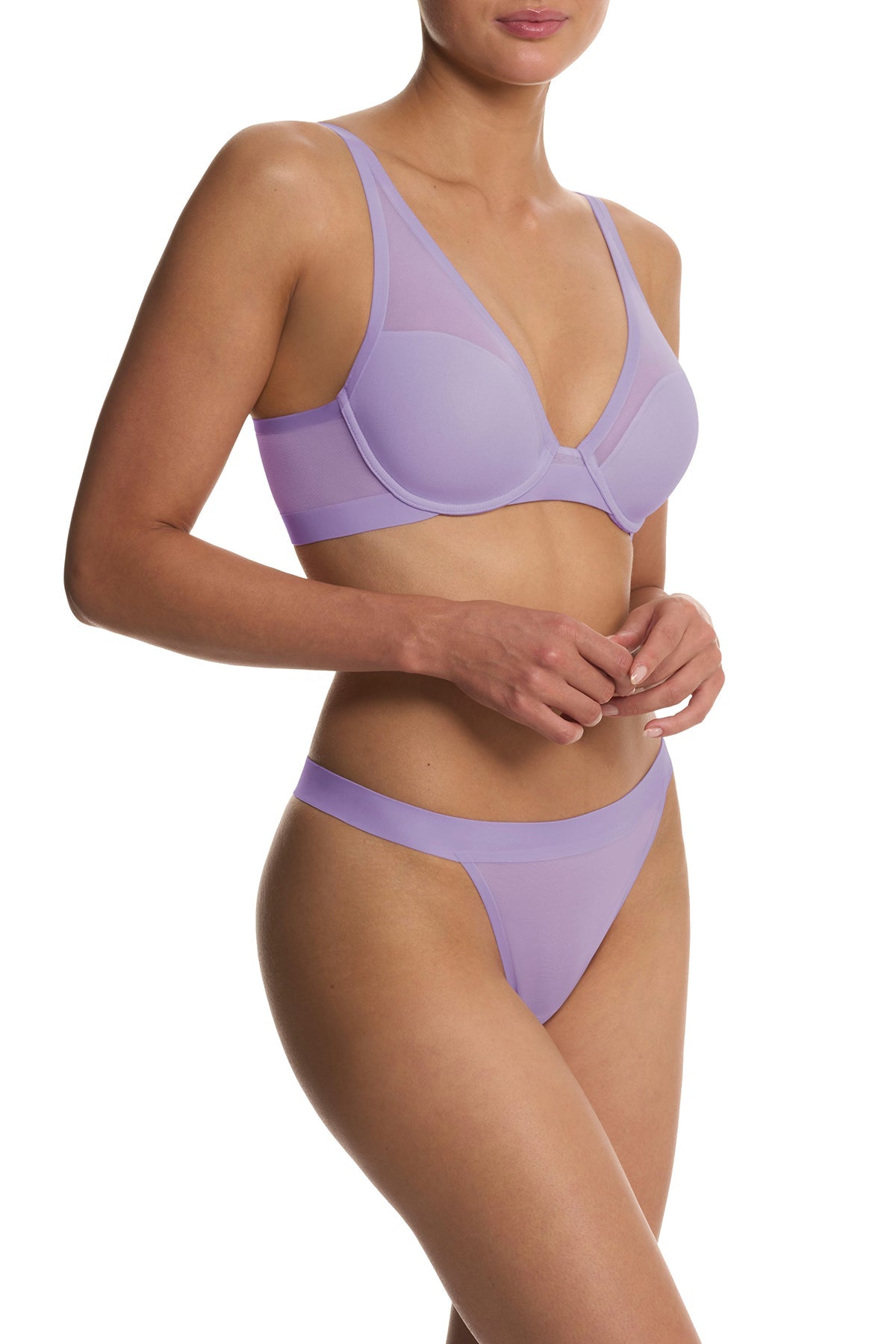 True Zen Plunge T-Shirt Bra Purple Pearl