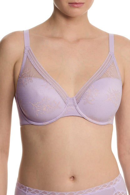 Love Lace Full Coverage Plunge T-Shirt Bra Purple Pearl/Peach Whip